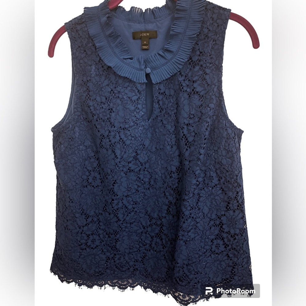 J Crew size m women’s sleeveless blouse. Royal blue.  EUC